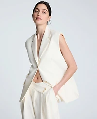 Kenneth Cole Women's Luxe Twill Triple-Pocket Vest