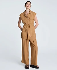Kenneth Cole Women's Vision Twill Belted Cargo Vest