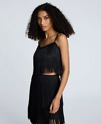 Kenneth Cole Women's Fringe Cropped Camisole Top