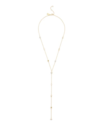 Coach Faux Stone Signature Heritage Cultivated Pearl Charm Strand Y Necklace