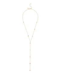 Coach Faux Stone Signature Heritage Cultivated Pearl Charm Strand Y Necklace