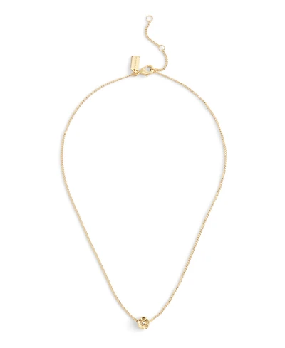 Coach Faux Cultivated Pearl Signature Tea Rose Pendant Necklace