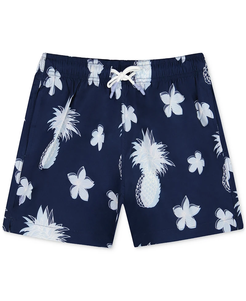 Sunset and Vines Men's Tropical-Pattern Woven Swim Trunks
