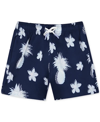 Sunset and Vines Men's Tropical-Pattern Woven Swim Trunks