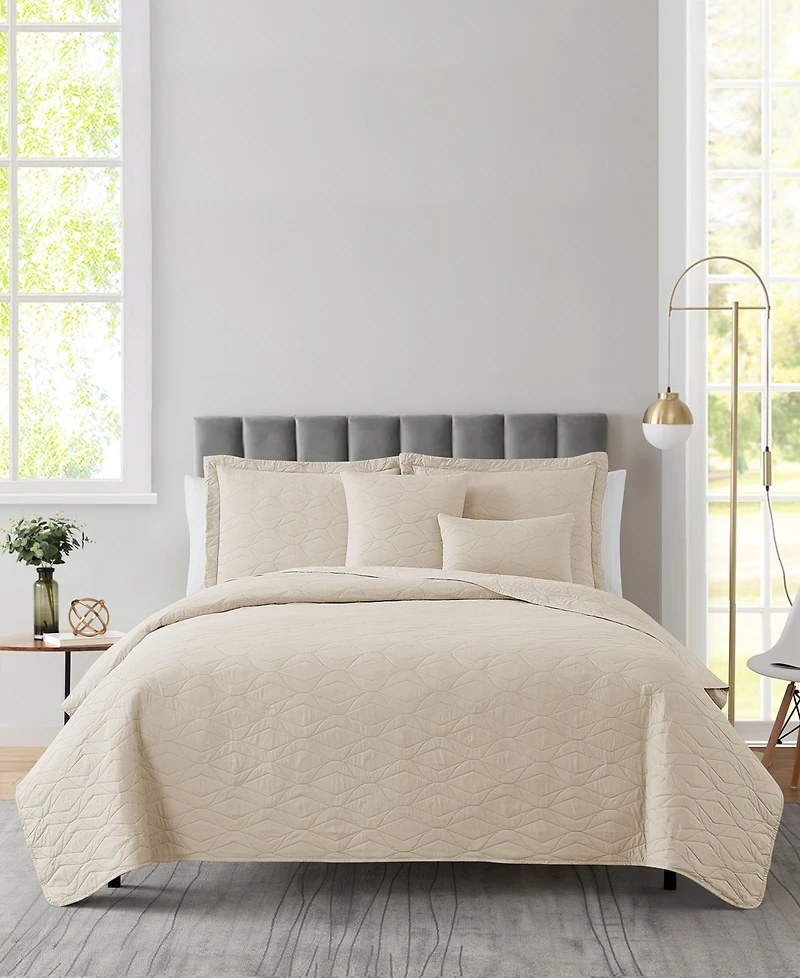 Nestl Ellipse Embossed 5-Pc. Quilt Set, Full/Queen