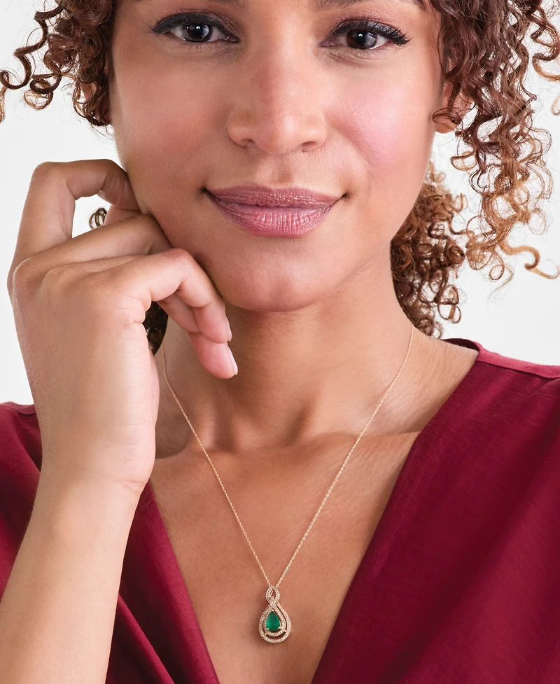 Sapphire (1-1/4 ct. t.w.) & Diamond (1/4 18" Pendant Necklace 14k White Gold (Also available Tanzanite, Emerald and Ruby)