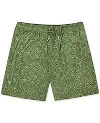 Sunset x Vine Men's Leaf-Pattern Woven Swim Trunks