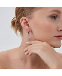 Spero London Chunky Heart Sterling Silver Drop Earrings
