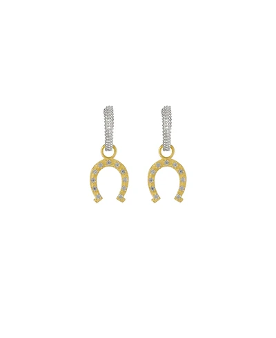 Spero London Silver Hoop Sterling Horseshoe Equestrian Earrings