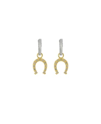 Spero London Silver Hoop Sterling Horseshoe Equestrian Earrings