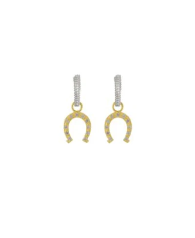 Spero London Silver Hoop Sterling Horseshoe Equestrian Earrings