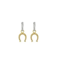 Spero London Silver Hoop Sterling Horseshoe Equestrian Earrings