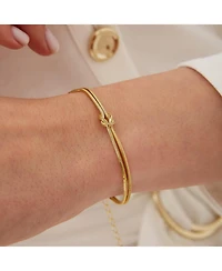 Spero London Sterling Silver Snake Chain Knot Bracelet