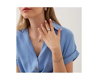 Spero London Sterling Silver Snake Chain Knot Bracelet