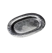 Oval Hammered Stainless Steel Serving Tray – Decorative & Durable Entertaining Platter