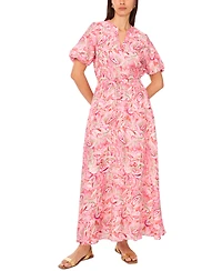 Vince Camuto Women's Printed Puff-Sleeve Maxi Dress