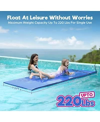Hallolure Blue Water Floating Mat Foam Pad, 7x3FT Bouncy Tear-Resistant Xpe Foam