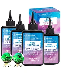 JDiction 400g Uv Resin, New Formula Crystal Clear Uv Resin Solar Cure Sunlight Activated Hard Uv Resin Kit for Jewelry Making, Casting and Coating Diy