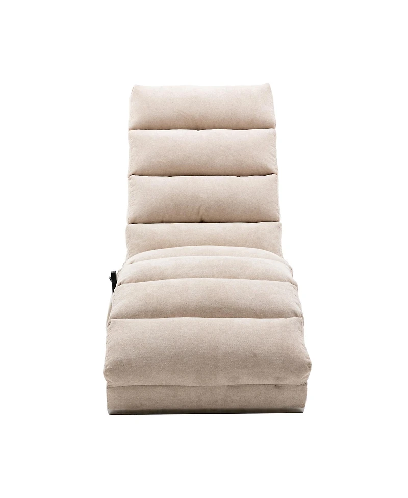 Streamdale Furniture Linen Chaise Lounge Indoor Chair, Modern Long Lounger For Office Or Living Room