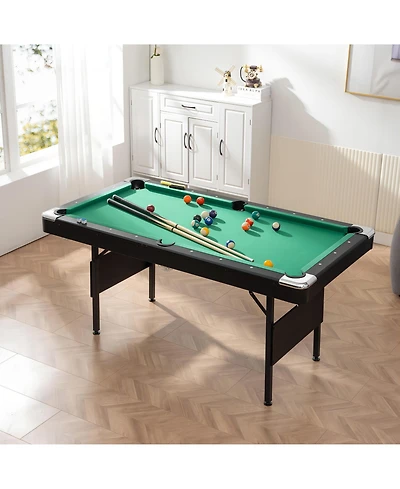 Streamdale 5.5 Ft Pool Table with Accessories (Green Velvet Cloth)