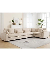 Streamdale Oversized Corduroy Modular Sectional Sofa for Living Room
