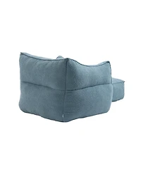 Durable Comfort Lounger: Bean Bag Sofa & Footstool Combo