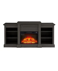 Streamdale Furniture Modern Media Console with 23" Fireplace Insert, for TVs Up to 70", Storage Cabinet