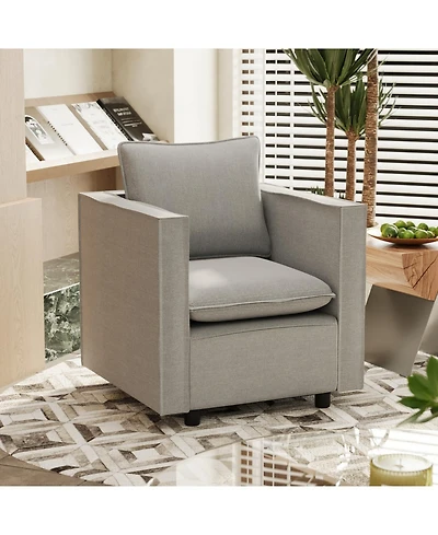 Streamdale Cozy Gray Single Sofa Chair Soft Cushion