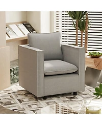 Streamdale Cozy Gray Single Sofa Chair Soft Cushion