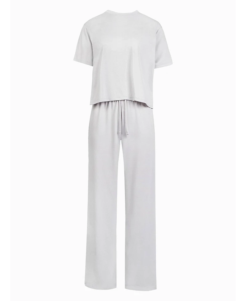 Lovall Women's Soft Touch Wide Leg Lounge Set