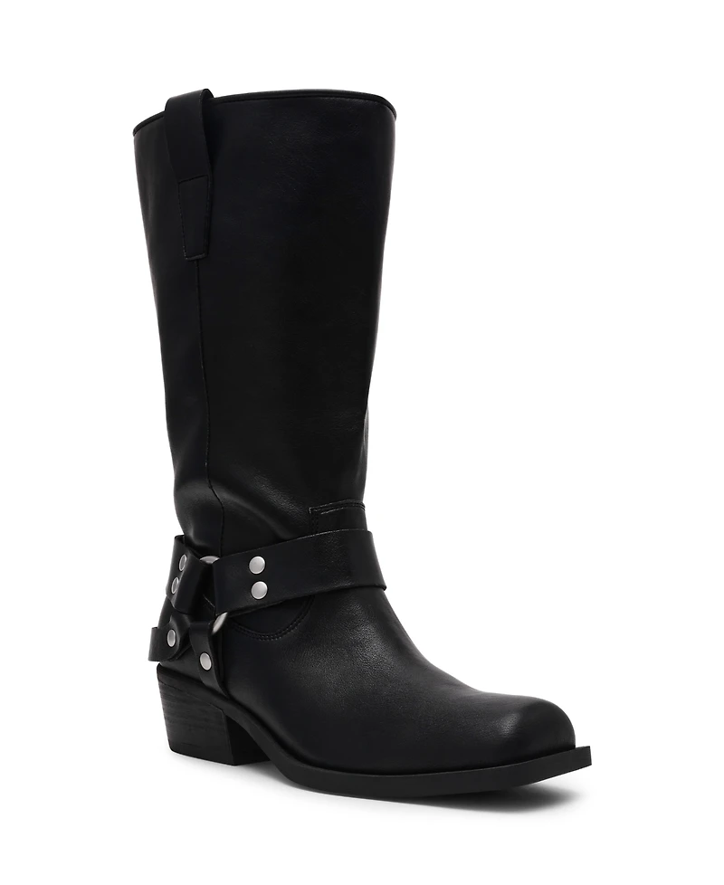 Dv Dolce Vita Women's Tanzy Wide Calf Tall Harness Moto Boots