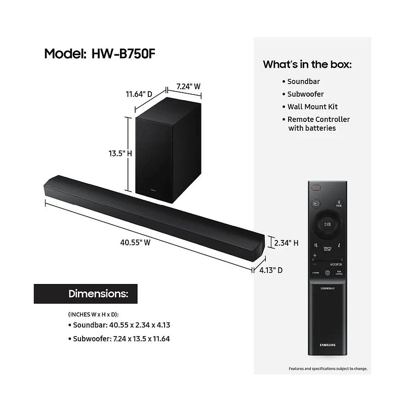 5.1 Ch. B-Series Soundbar with Wireless Subwoofer