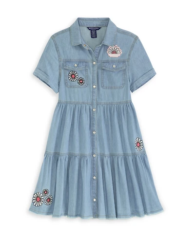 Scotch & Soda Big Girls Short Sleeve Lightweight Denim Dress