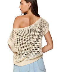Edikted Womens Trix Off Shoulder Open Knit Top