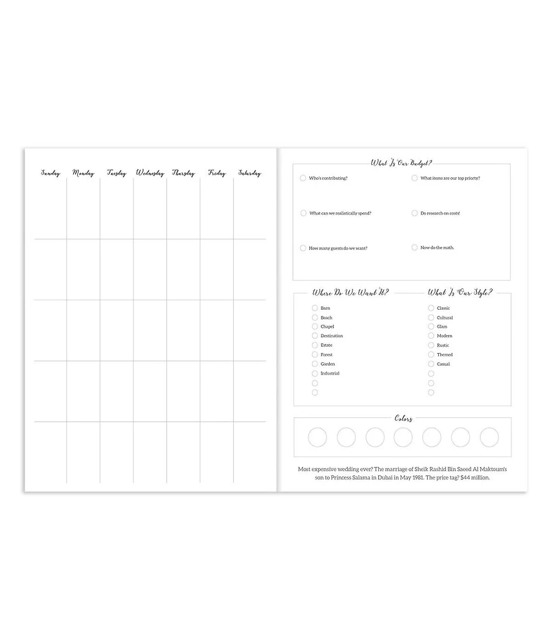 Woah! Undated 7.5"x10.25" Monthly Wedding Planner