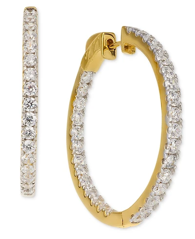 Diamond and Out Hoop Earrings (3 ct. t.w.) 14k White or Yellow Gold