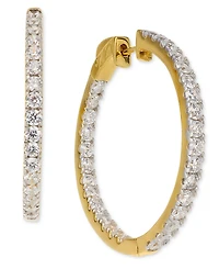 Diamond and Out Hoop Earrings (3 ct. t.w.) 14k White or Yellow Gold