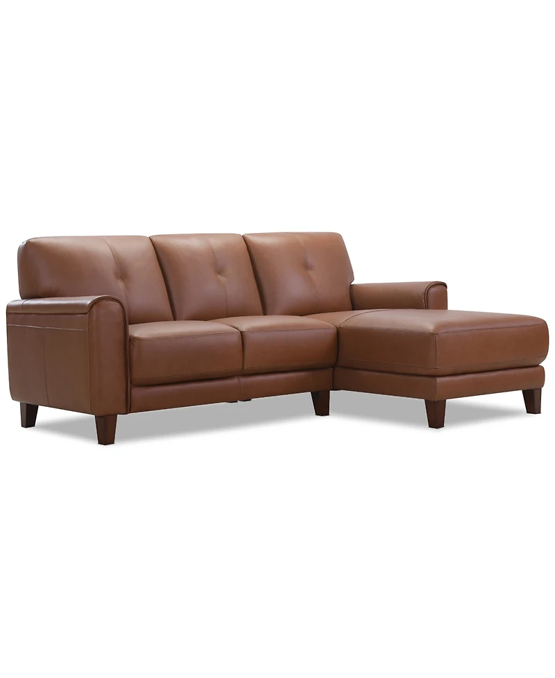 Ashlinn 2-Pc. Leather Chaise Sofa, Exclusively at Macy's