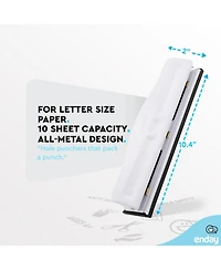 3 Hole Punch Heavy Duty, 3 Ring Hole Puncher for Binder, 10 Sheet Adjustable Paper Punch, Metal Three Hole Punch with Built-in Waste Chip Tray, Deskto