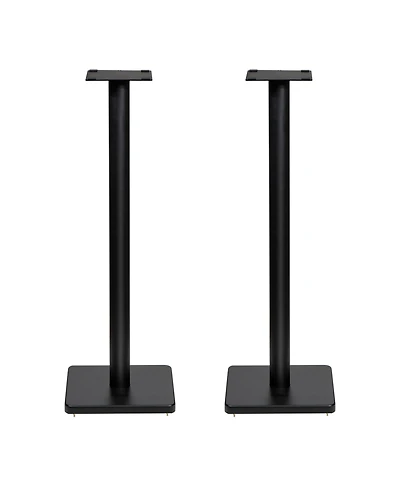 Fluance Floor Speaker Stands for Surround Sound and Bookshelf Speakers with Solid Construction, Adjustable Floor Spikes, Rubber Isolation Feet