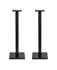 Fluance Floor Speaker Stands for Surround Sound and Bookshelf Speakers with Solid Construction, Adjustable Floor Spikes, Rubber Isolation Feet