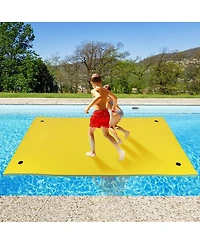 Hallolure Yellow Water Floating Mat Foam Pad, 9x6FT Bouncy Tear-Resistant Xpe Foam