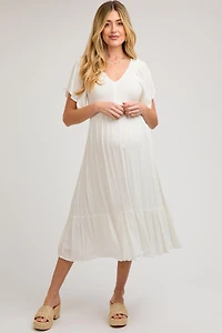 Pinkblush Maternity Light Blue Smocked Ruffle Dress