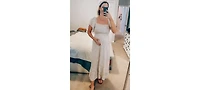 Pinkblush Maternity Ivory Floral Smocked Maxi Dress