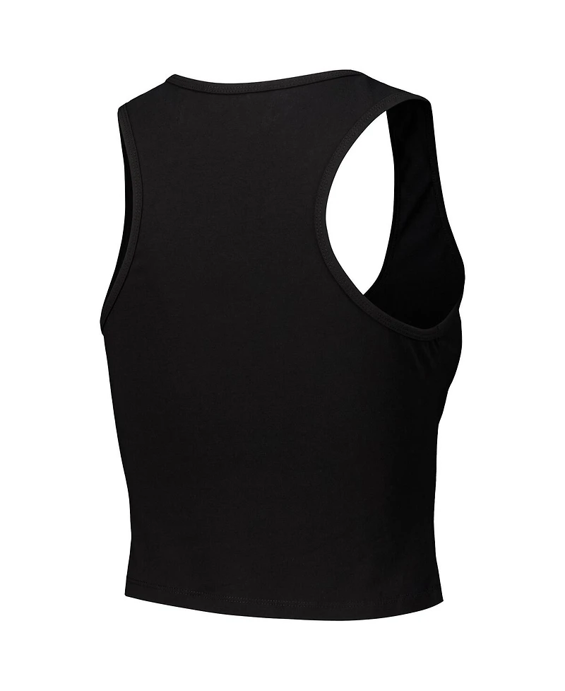 Freeze Max Women's Black Monopoly Tri-Blend Cropped Racerback Tank Top