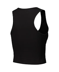 Freeze Max Women's Black Monopoly Tri-Blend Cropped Racerback Tank Top