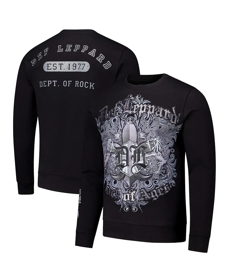 Freeze Max Men's Black Def Leppard Department of Rock Pullover Sweatshirt