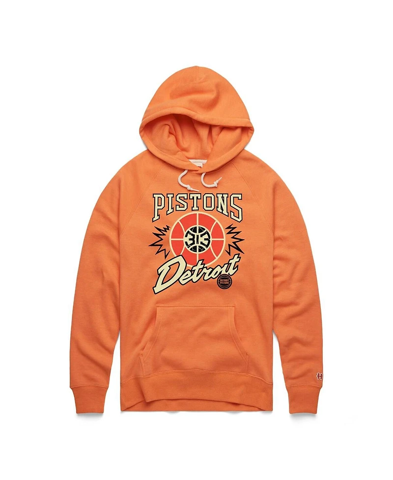 Homage Men's and Women's Orange Detroit Pistons Hometown Edition Tri-Blend Raglan Pullover Hoodie