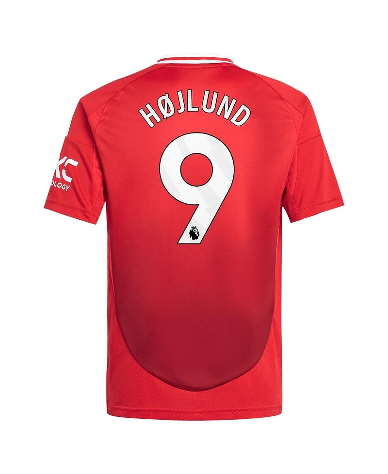 Adidas Big Boys and Girls Rasmus Hojlund Red Manchester United 2024/25 Home Replica Player Jersey