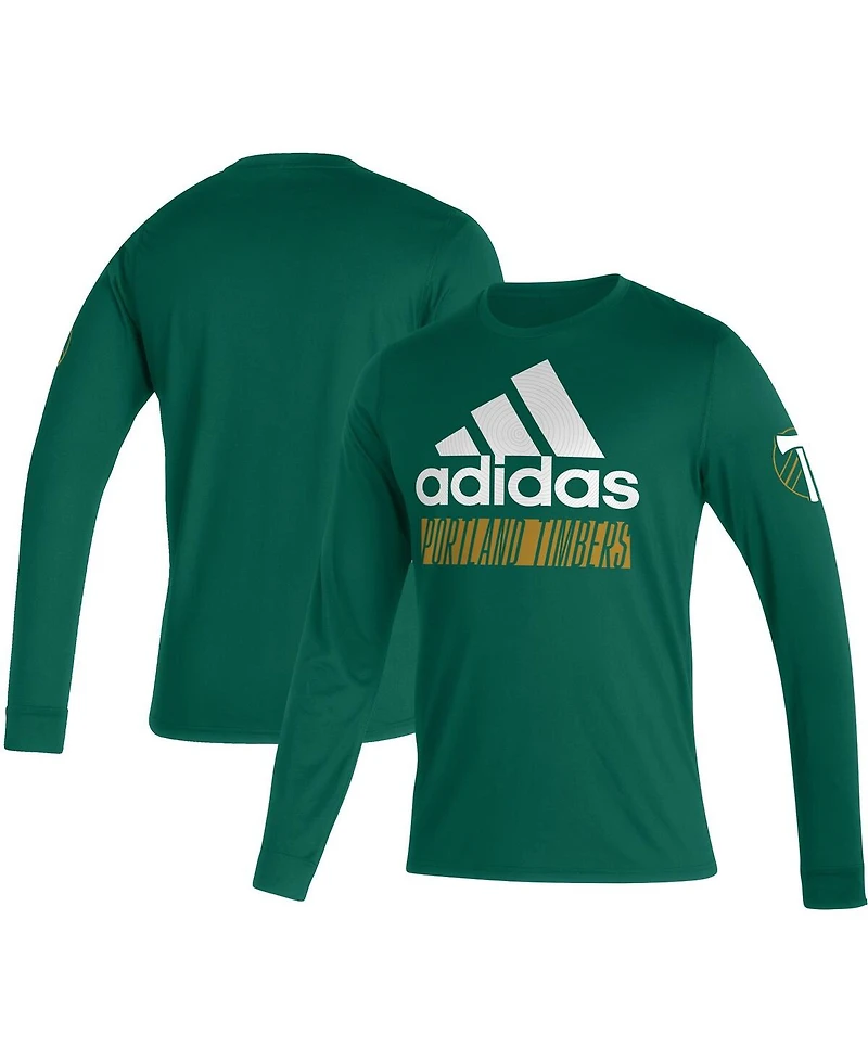 Adidas Men's Green Portland Timbers Vintage Aeroready Long Sleeve T-Shirt